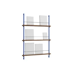 Magazine Shelving Medium, smoked oak/deep blue