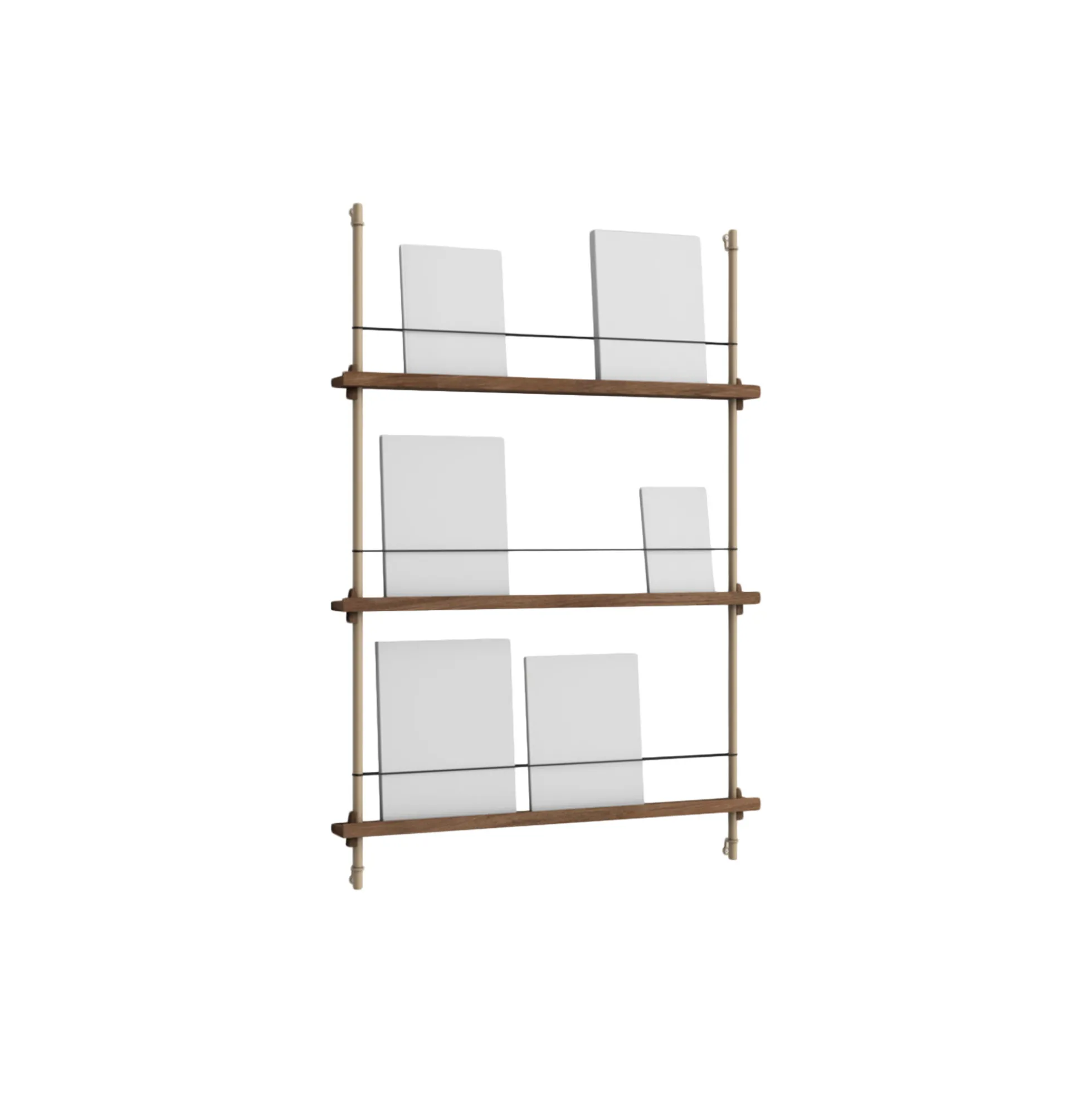 Magazine Shelving Medium, smoked oak/warm grey