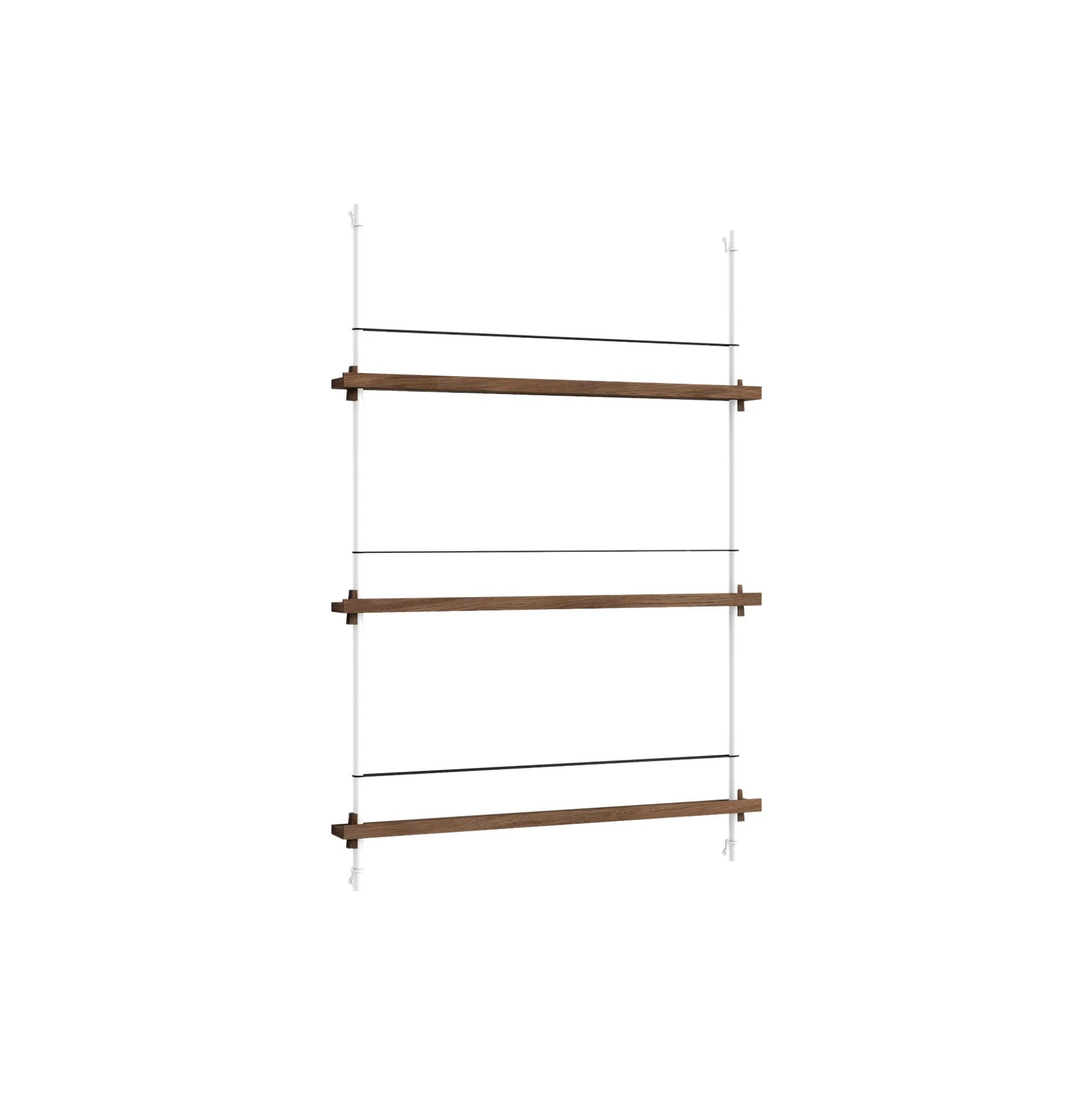 Magazine Shelving Medium, smoked oak/white