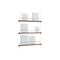 Magazine Shelving Medium, smoked oak/white