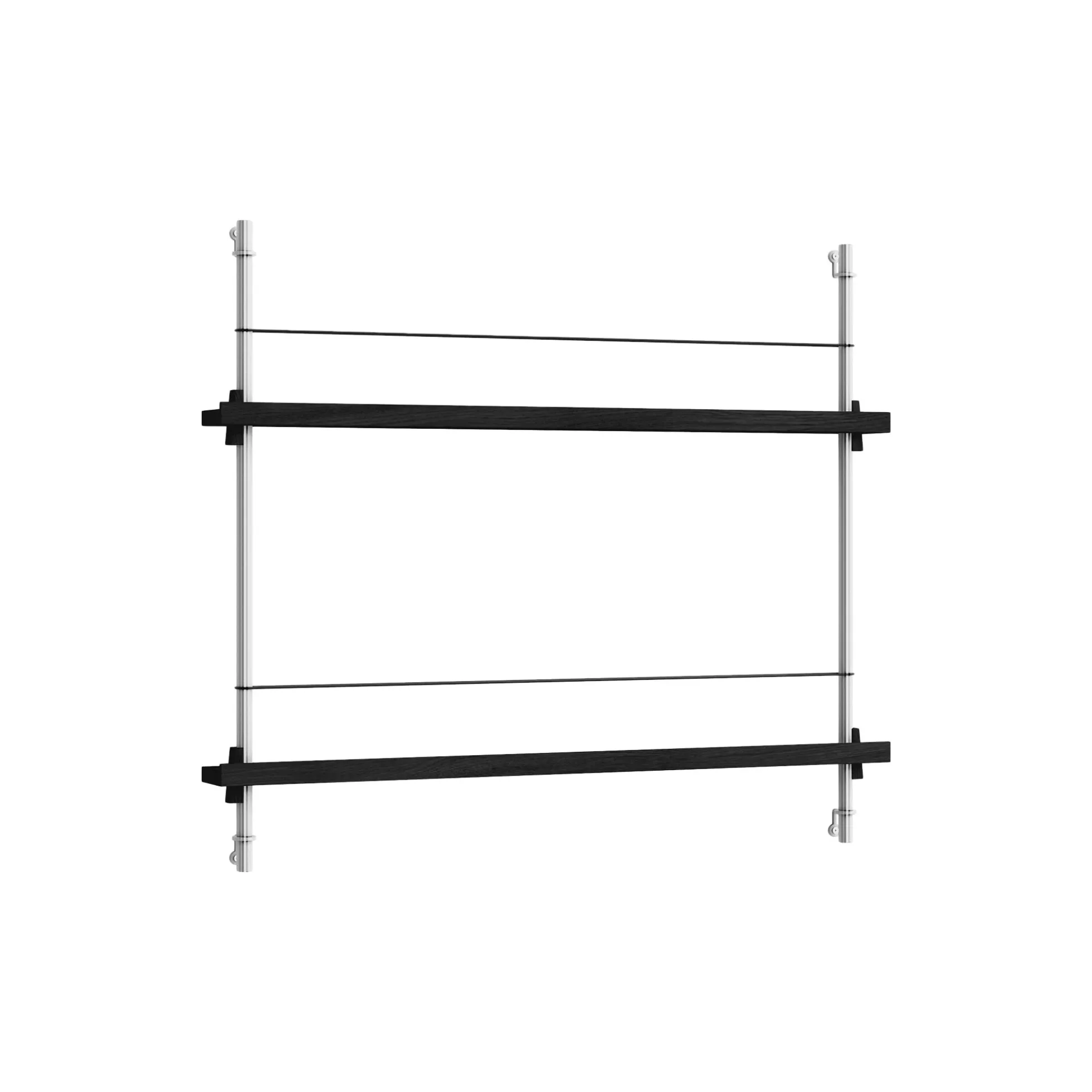 Magazine Shelving Small, black/stainless steel