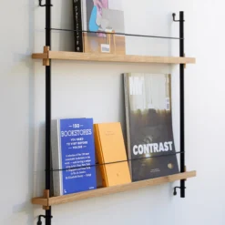 Magazine Shelving Small, oak/black