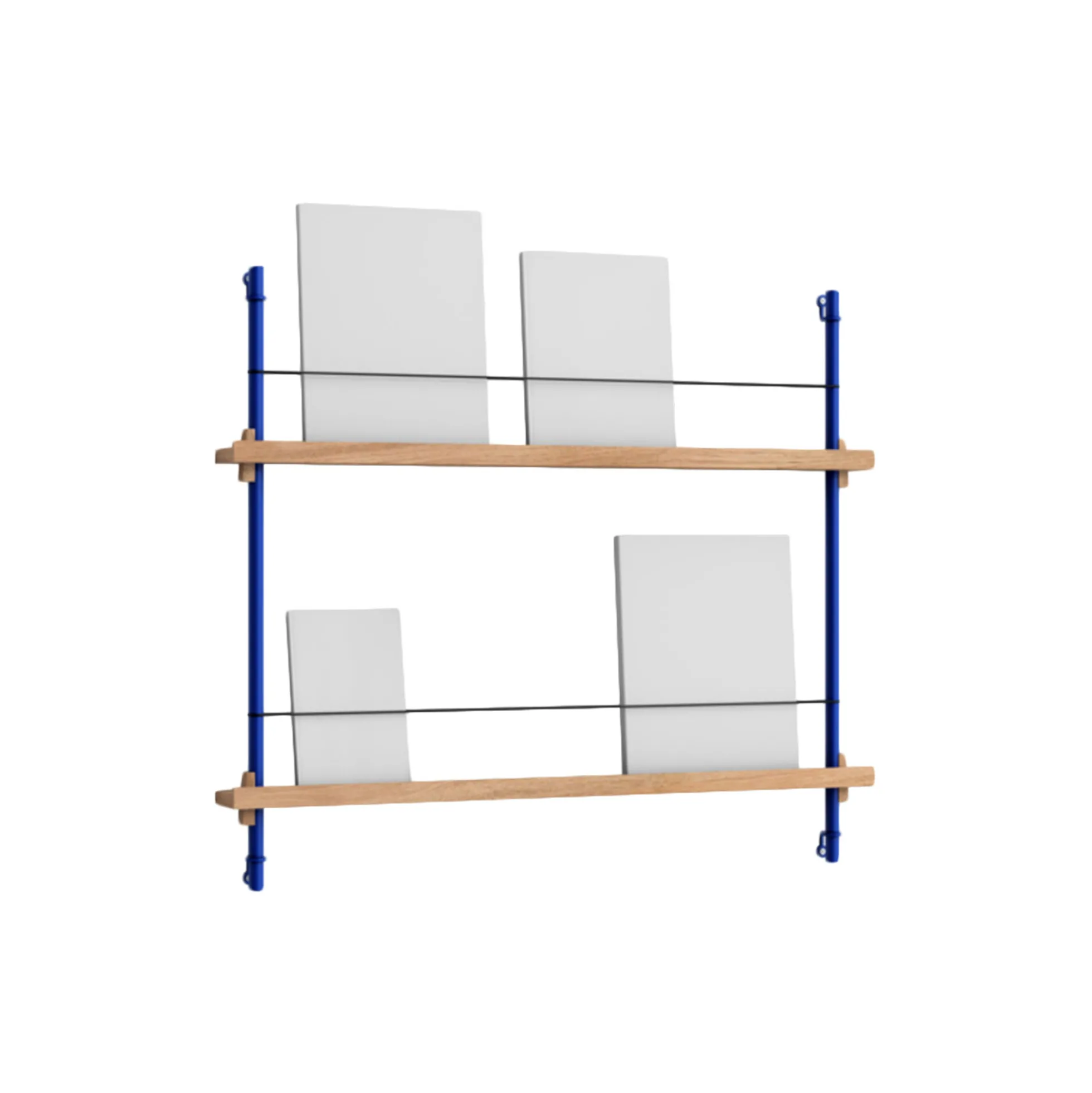 Magazine Shelving Small, oak/deep blue