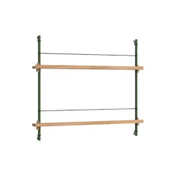 Magazine Shelving Small, oak/pine green