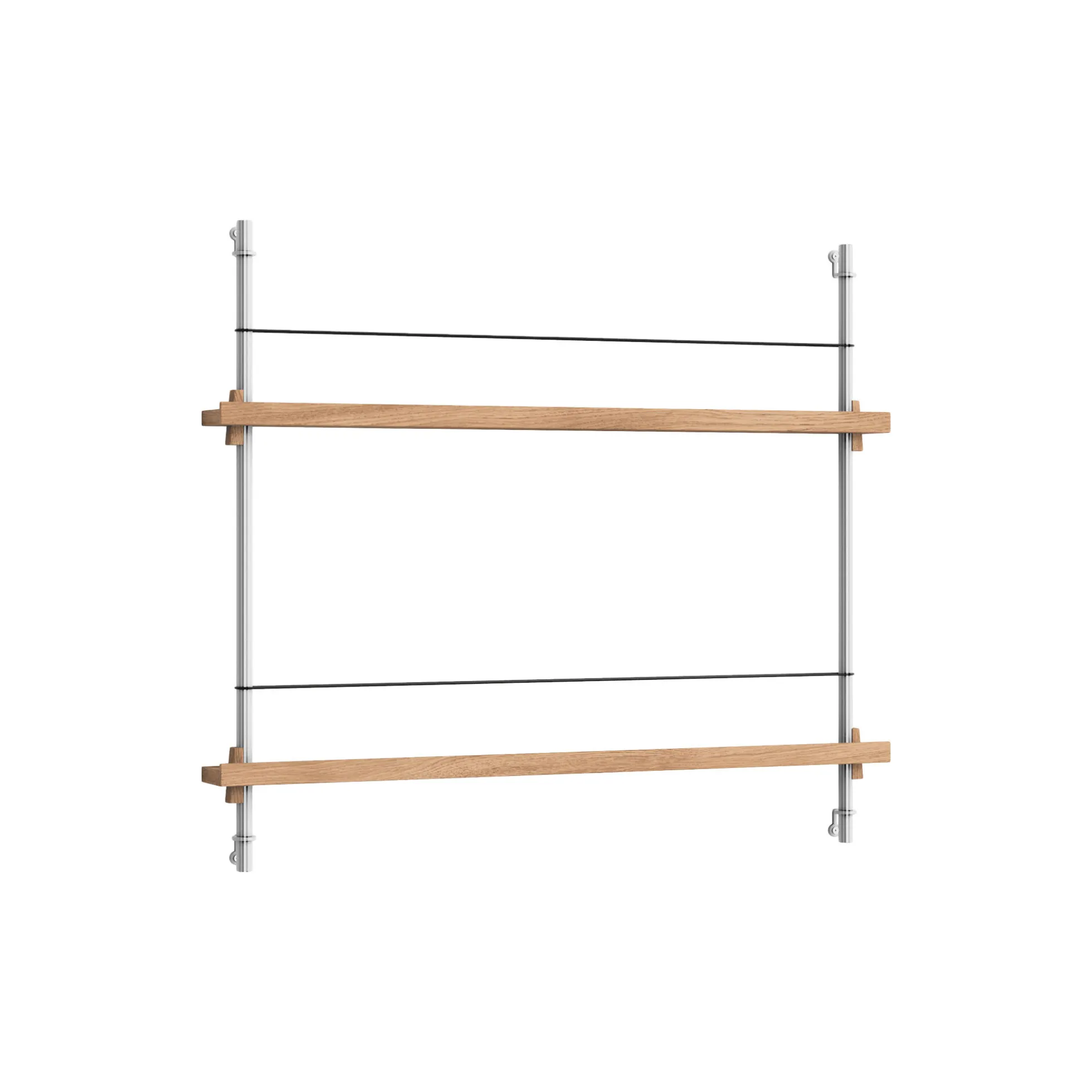 Magazine Shelving Small, oak/stainless steel