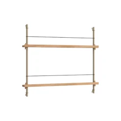Magazine Shelving Small, oak/warm grey