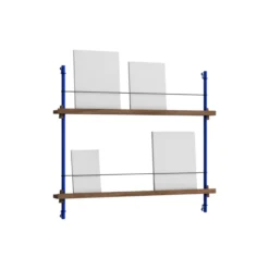 Magazine Shelving Small, smoked oak/deep blue