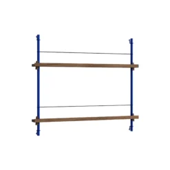 Magazine Shelving Small, smoked oak/deep blue