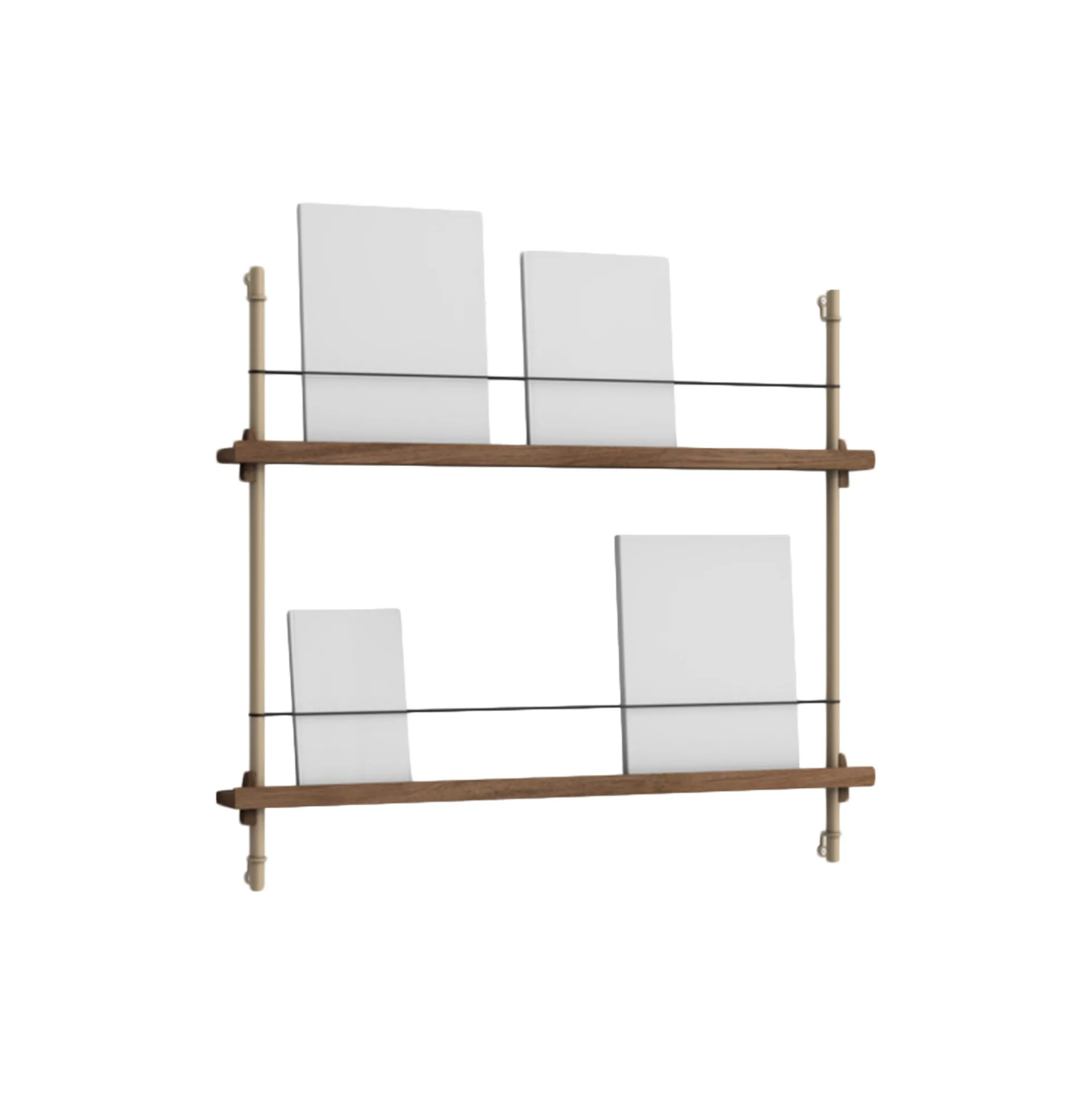 Magazine Shelving Small, smoked oak/warm grey