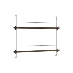 Magazine Shelving Small, smoked oak/stainless steel