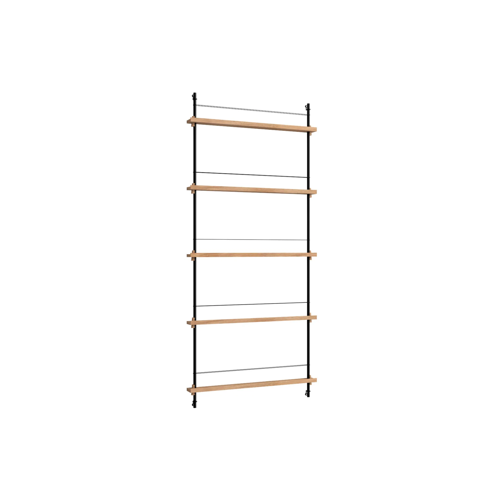 Magazine Shelving Tall, oak/black