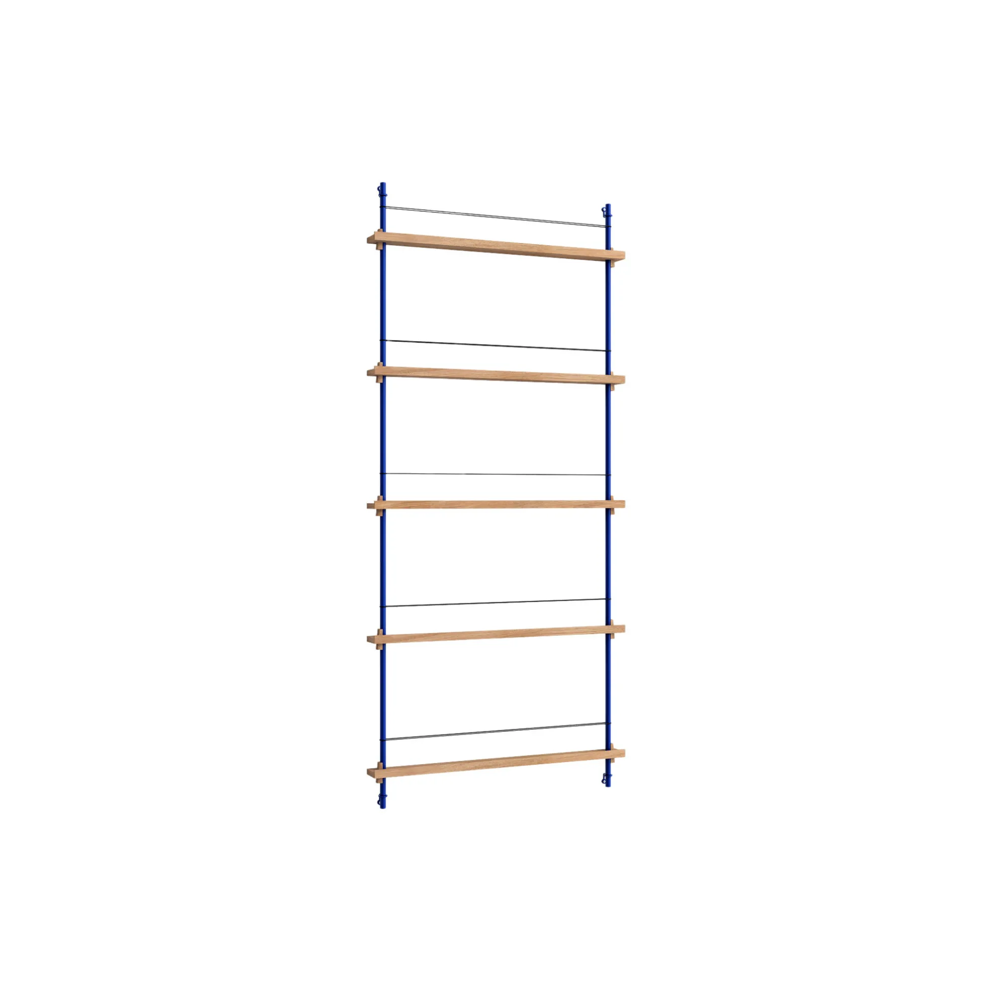 Magazine Shelving Tall, oak/deep blue