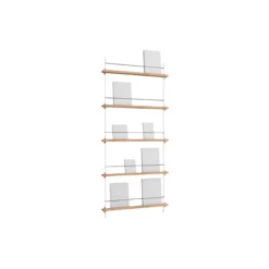 Magazine Shelving Tall, oak/white
