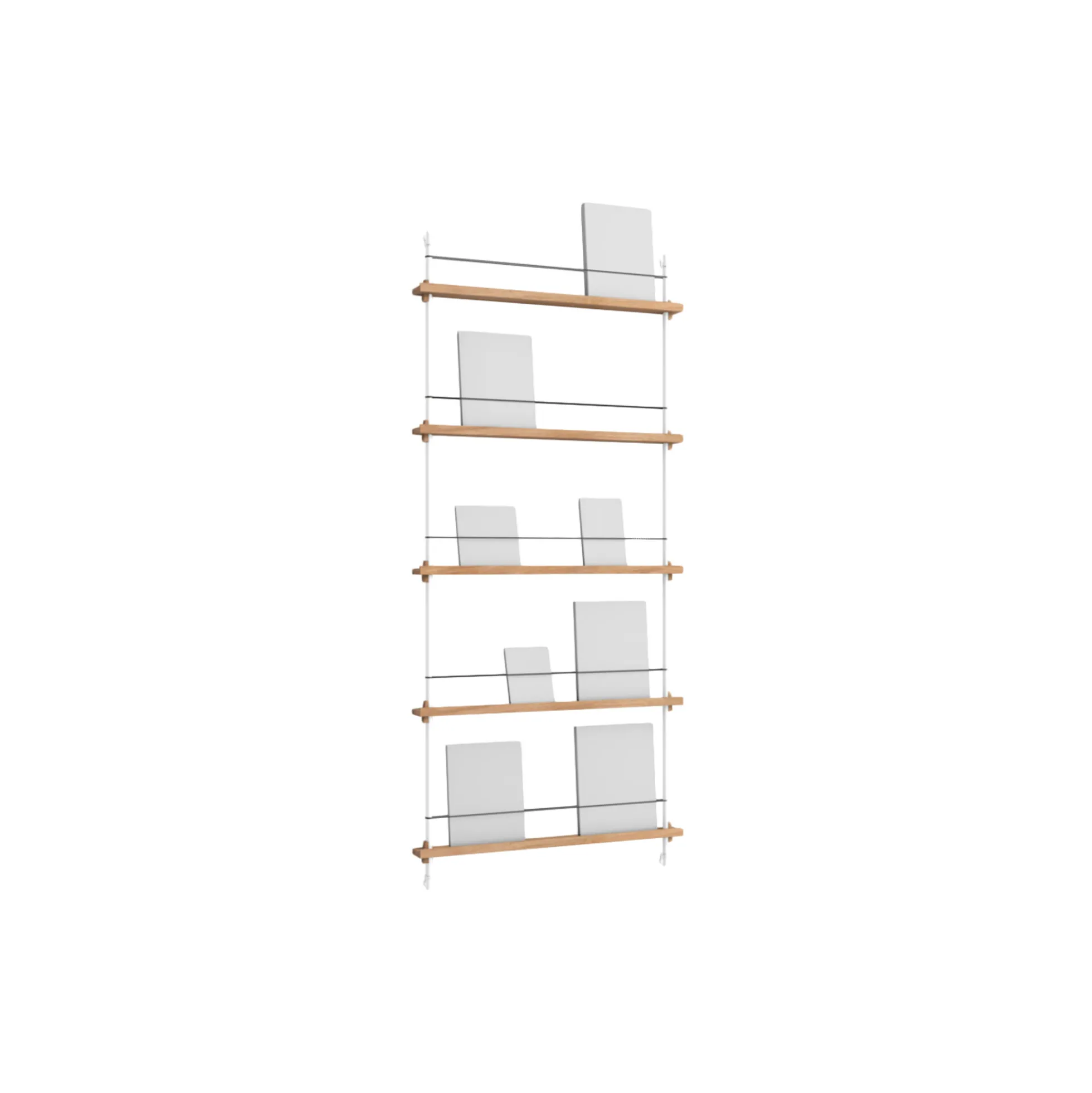 Magazine Shelving Tall, oak/white
