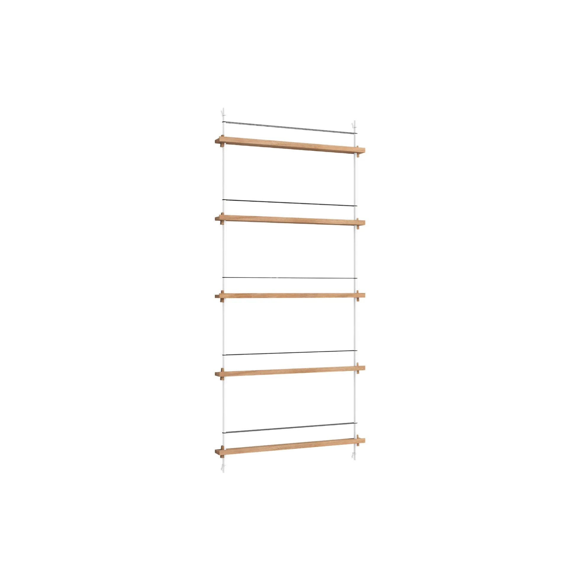 Magazine Shelving Tall, oak/white