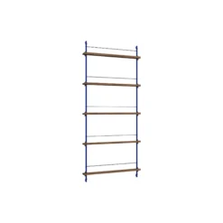 Magazine Shelving Tall, smoked oak/deep blue