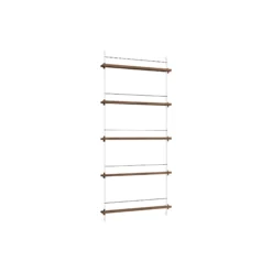 Magazine Shelving Tall, smoked oak/white
