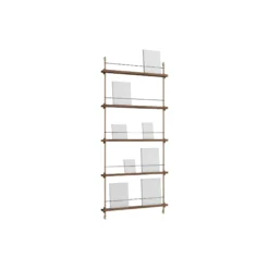 Magazine Shelving Tall, smoked oak/warm grey