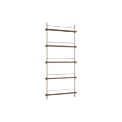 Magazine Shelving Tall, smoked oak/warm grey