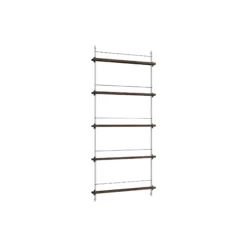 Magazine Shelving Tall, smoked oak/stainless steel