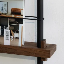 Magazine Shelving Tall, smoked oak/black