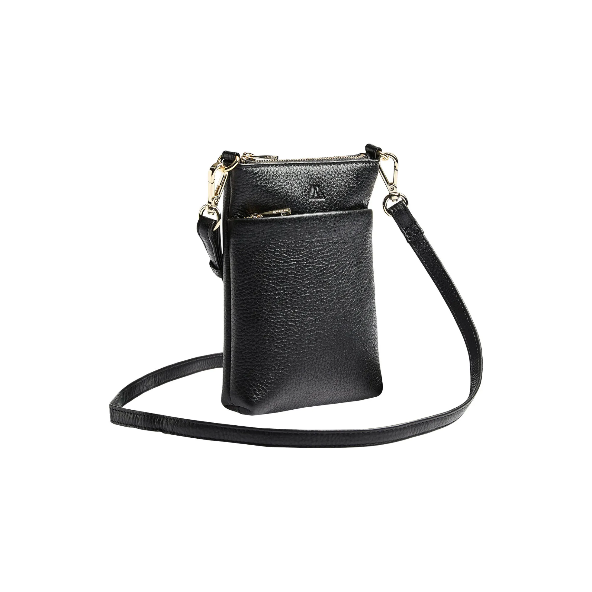 MaiaMBG Mini Cross. Bag Grain, black w/gold