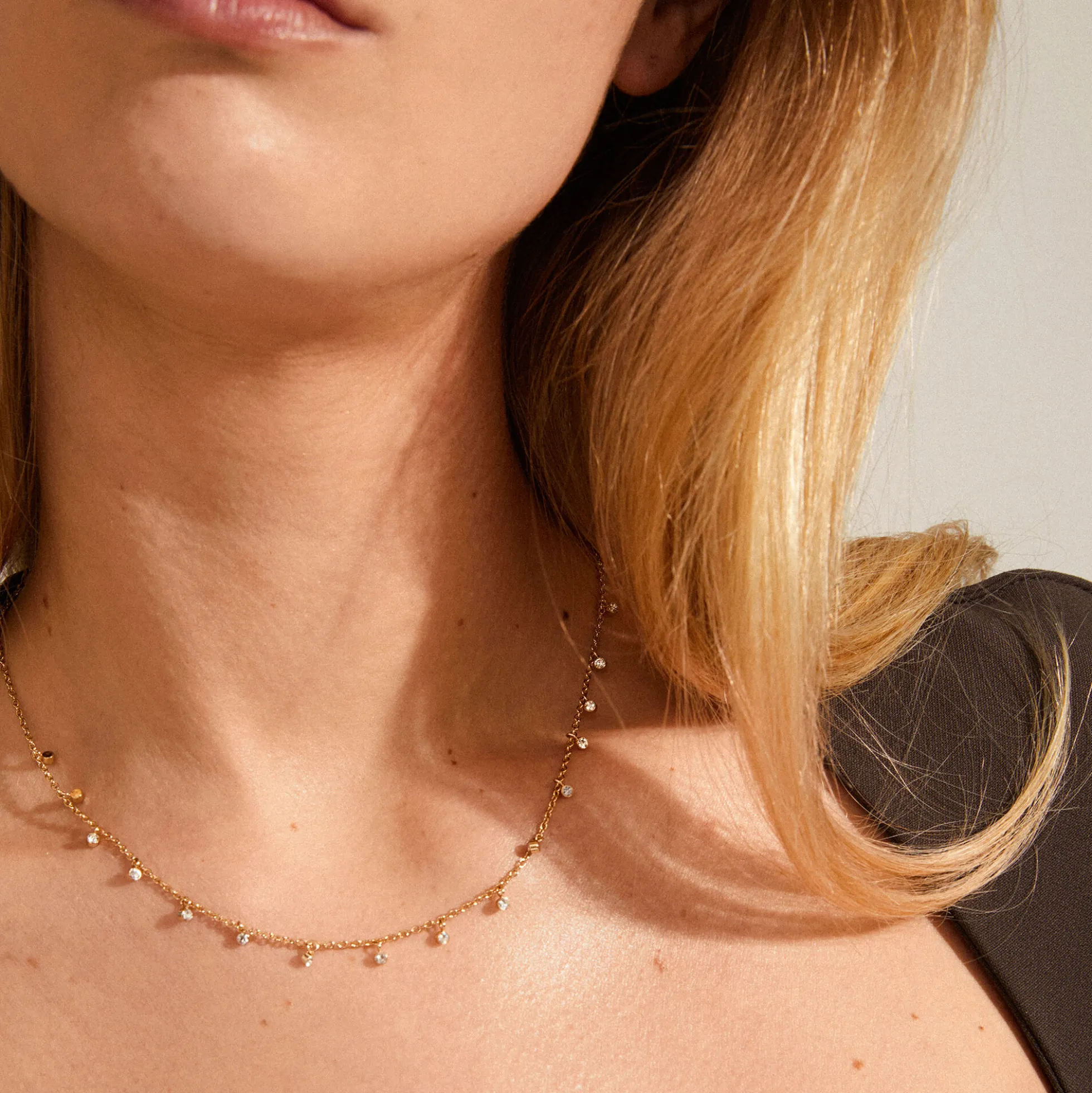 MAJA Crystal Multi Drops Armbånd, gold plated