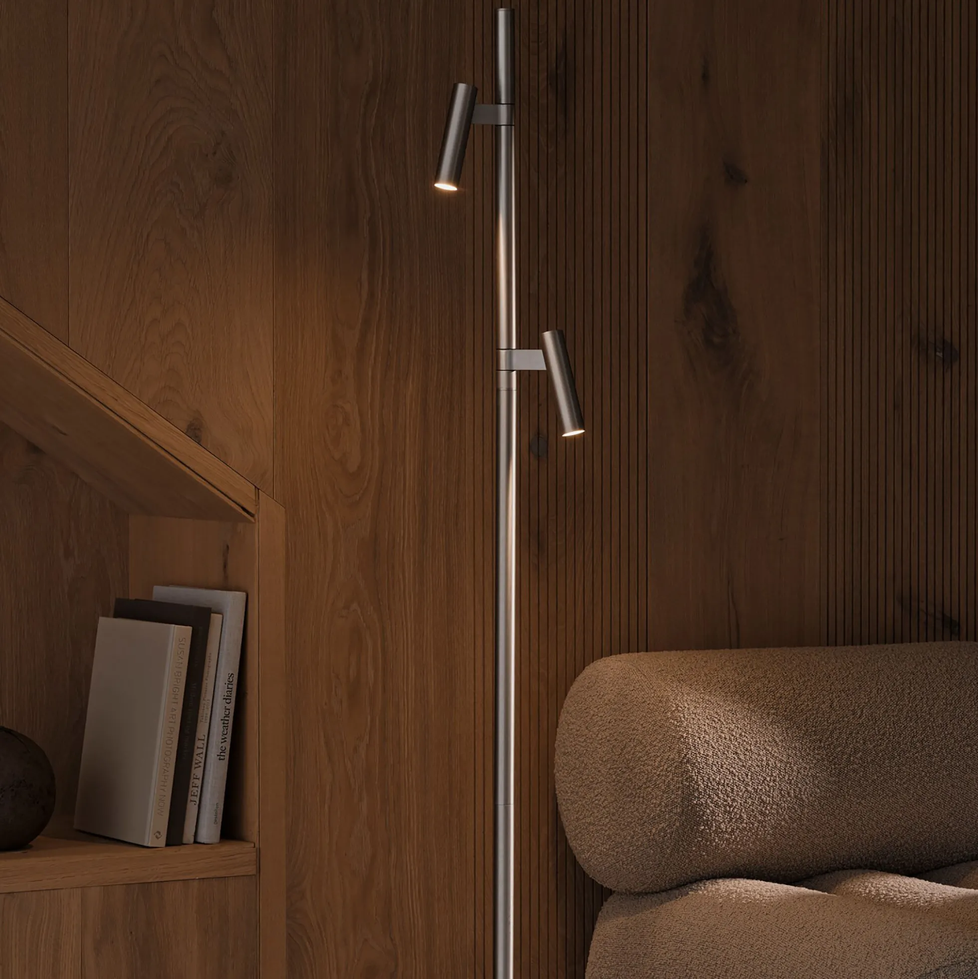 Makoto gulvlampe, satin krom
