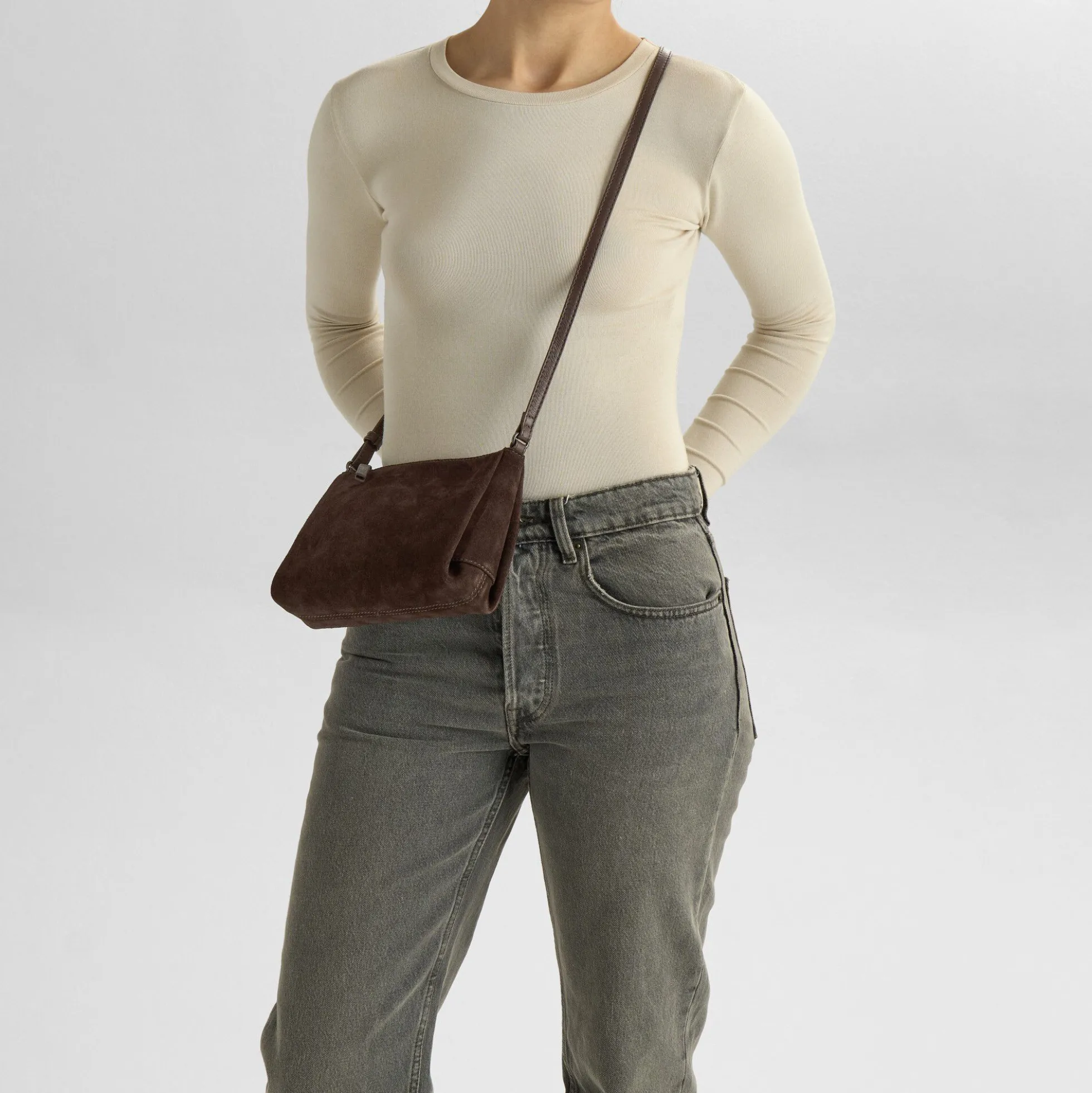 MarciMBG Crossbody Bag Suede, dark brown