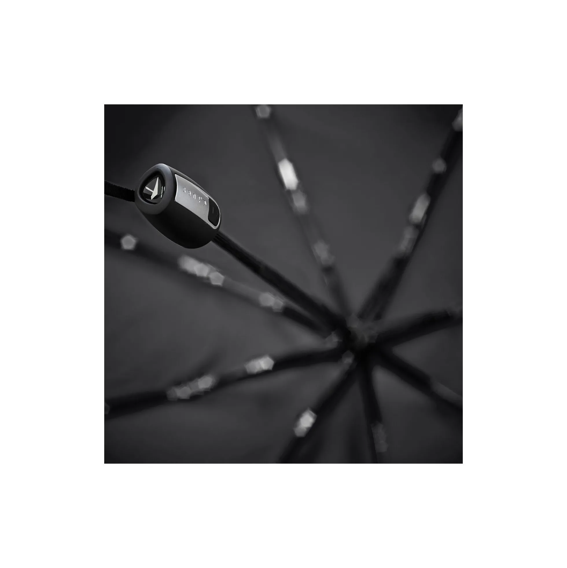 Mini automatic foldable storm umbrella, pure black