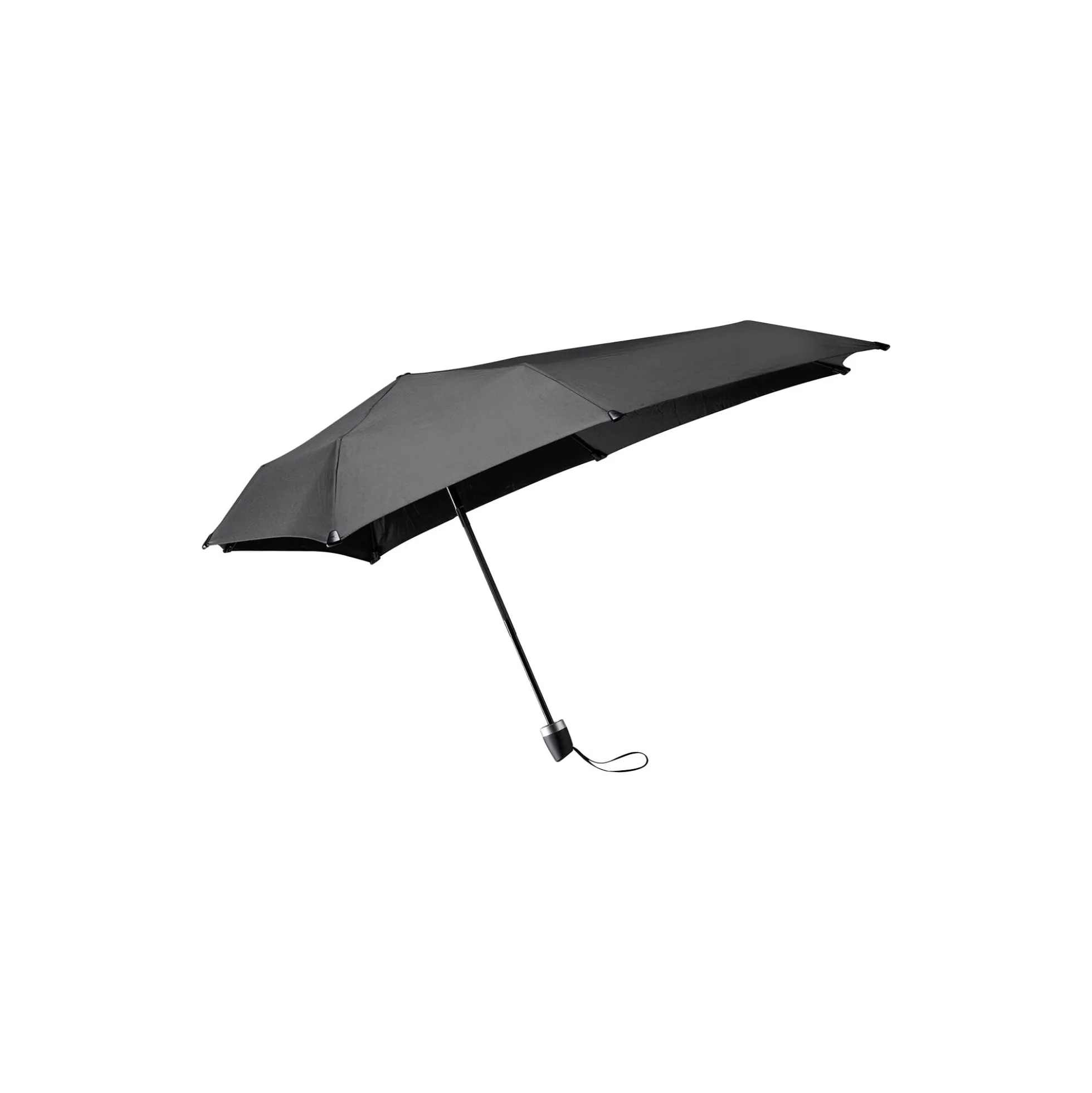 Mini foldable storm umbrella, pure black
