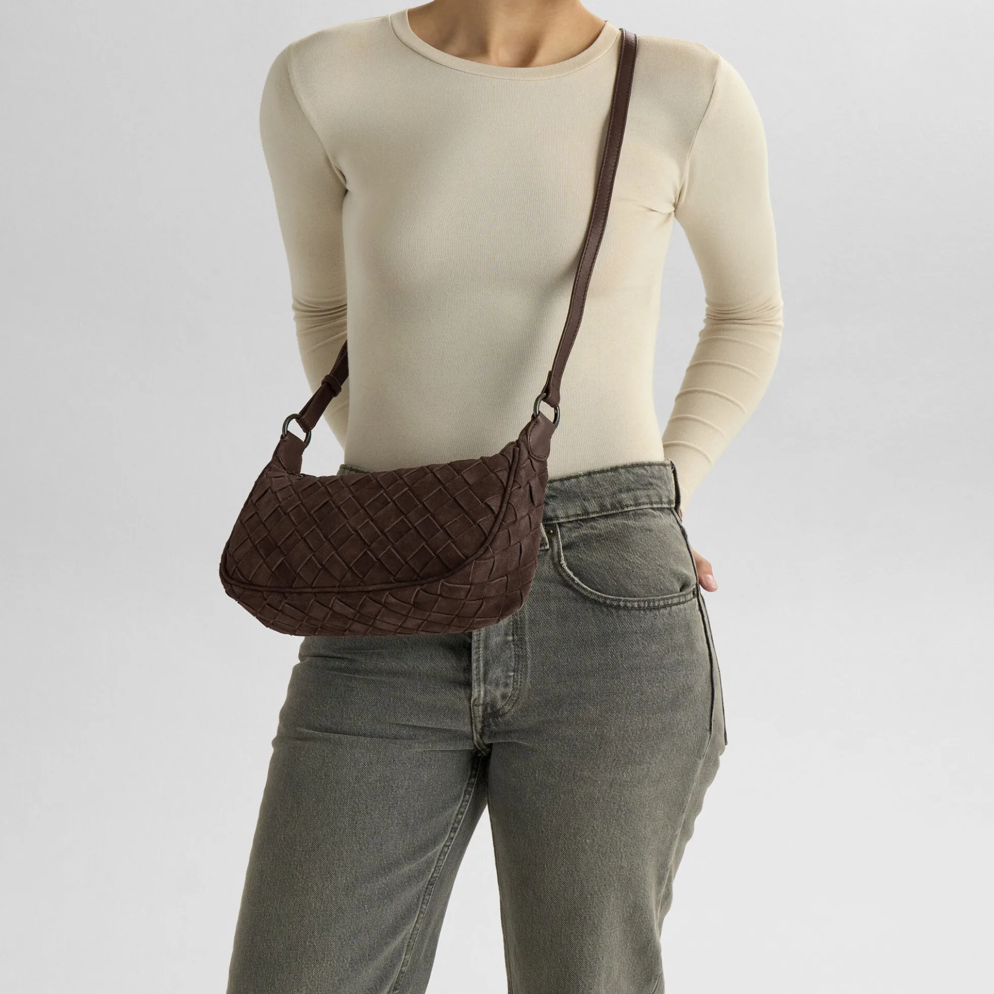Mini MuseMBG Bag Sue. Weave, dark brown