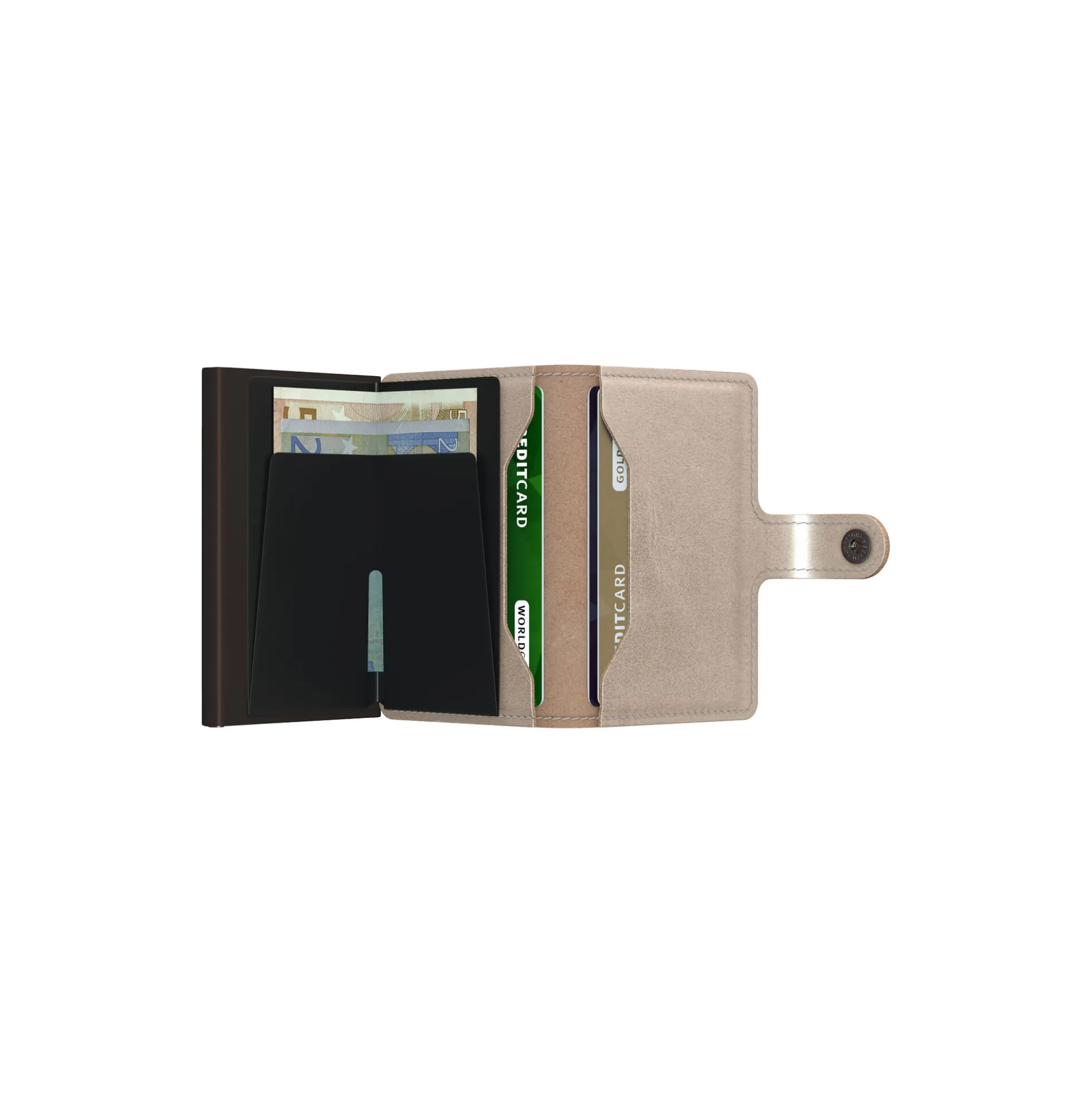 Miniwallet, metallic champagne/brown