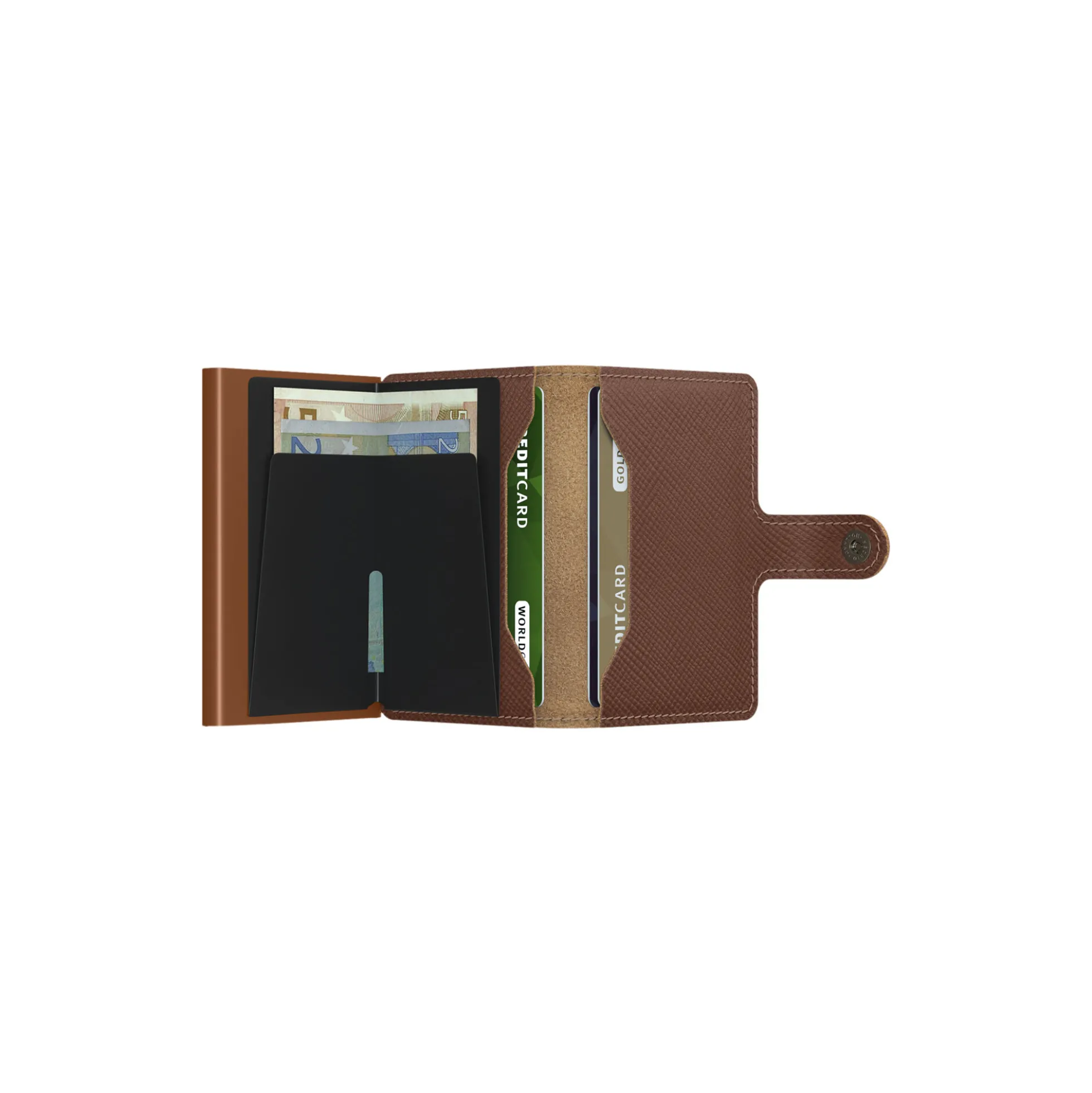 Miniwallet, saffiano caramel