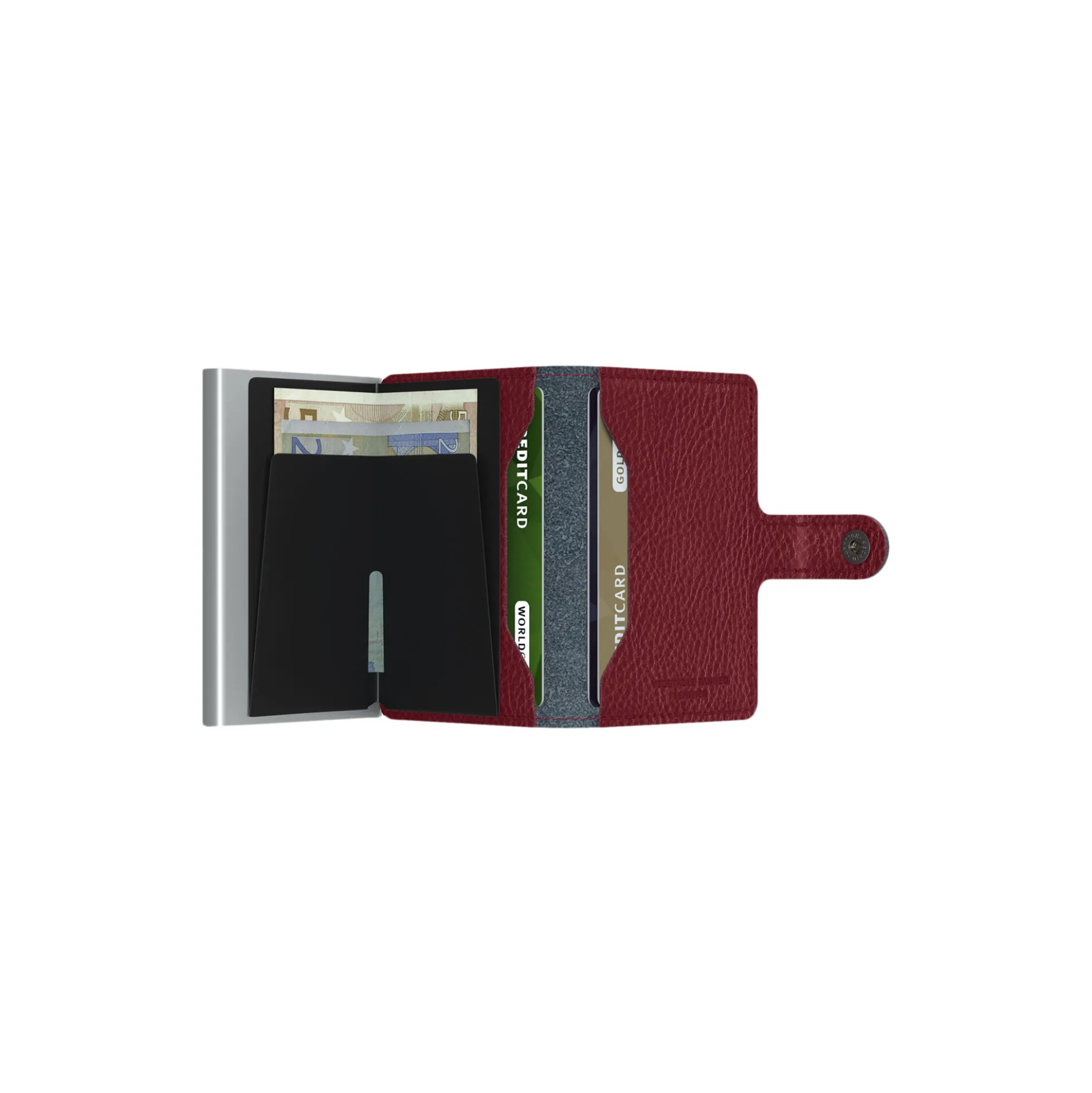 Miniwallet, vegetable tanned navy/silver