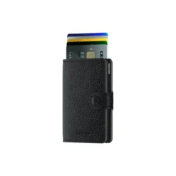 Miniwallet, vegetable tanned black/black