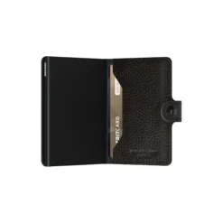 Miniwallet, vegetable tanned black/black