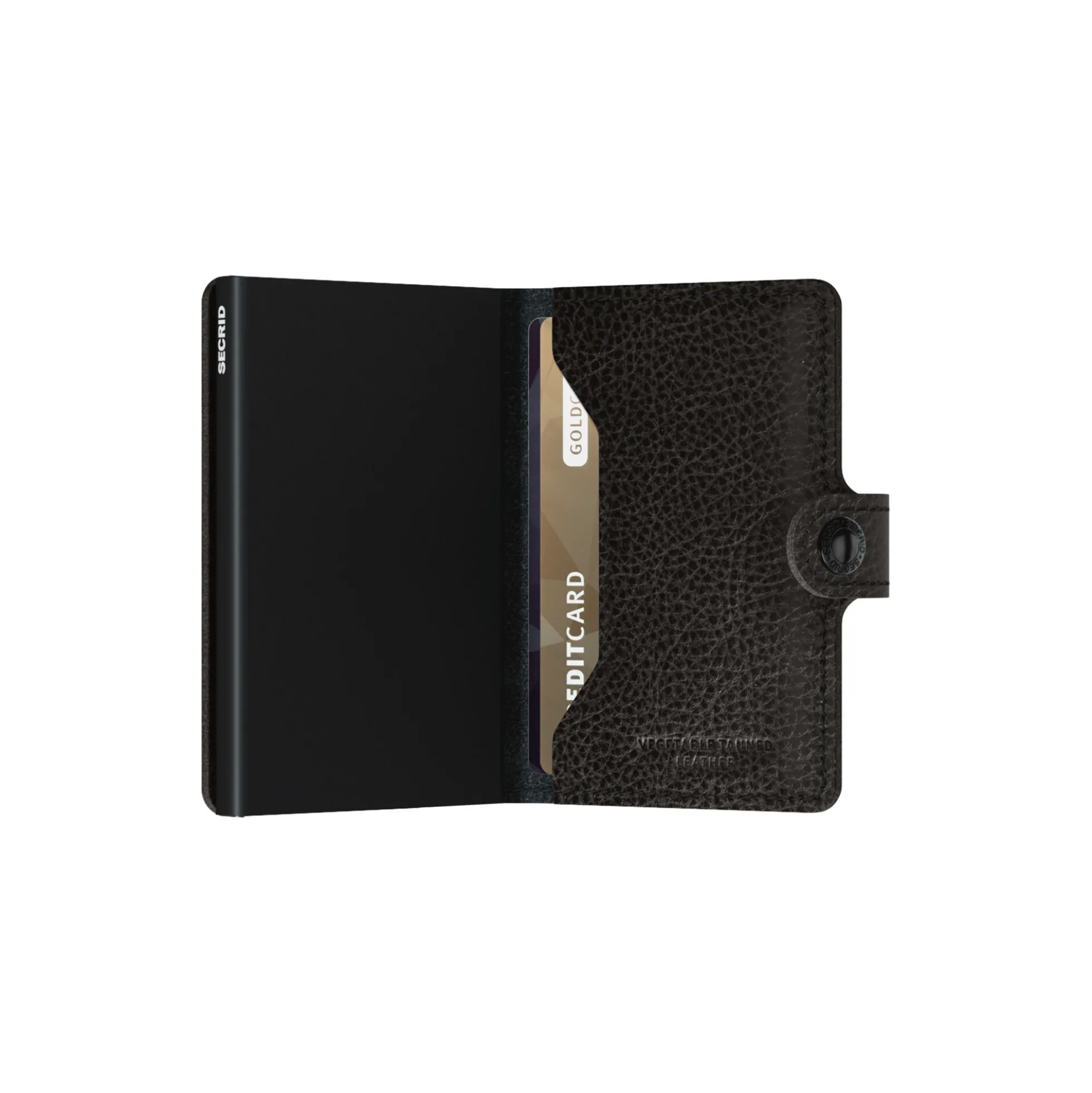 Miniwallet, vegetable tanned black/black