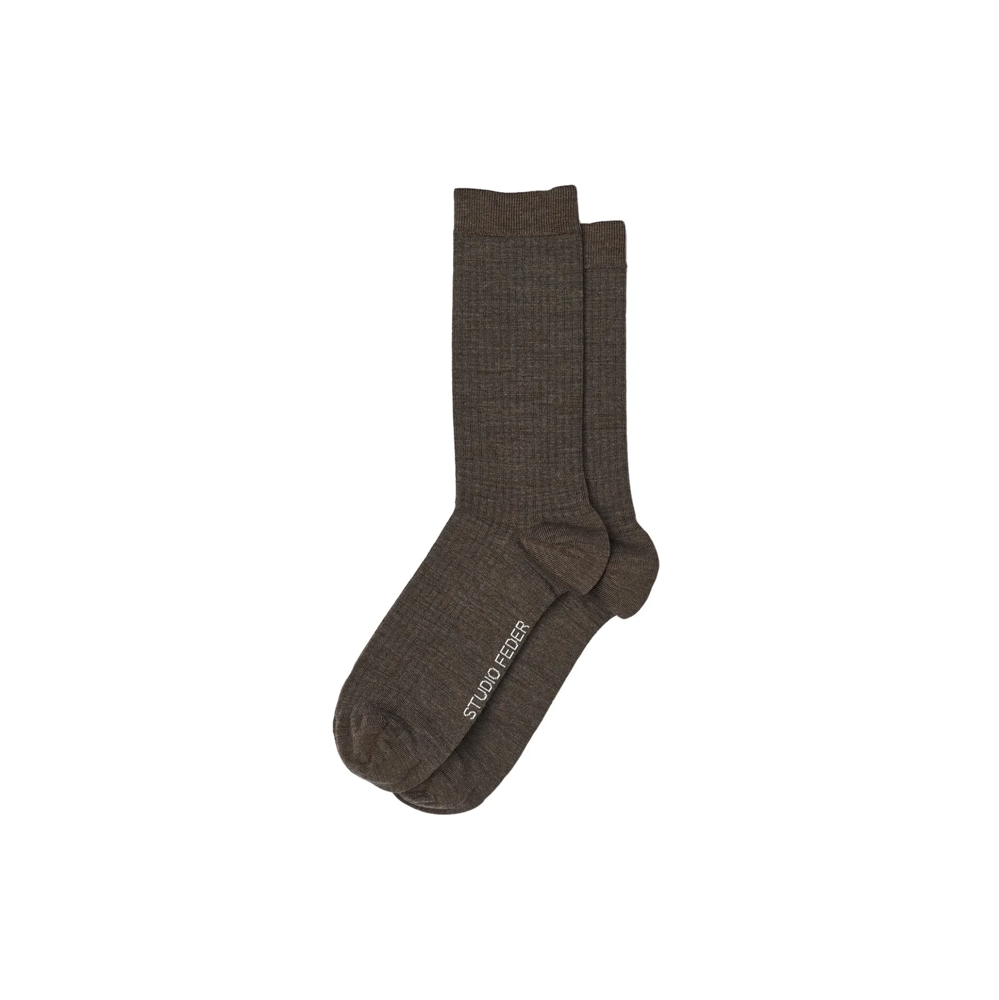 Minna uld sok, brown melange