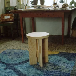 Mio Stool and Side Table, oiled oak