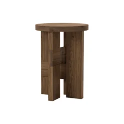 Mio Stool and Side Table, stained oak