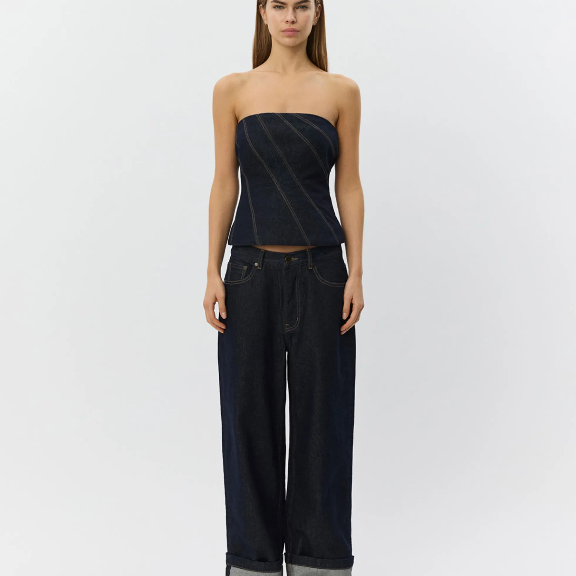 MishaSW Raw Denim Jeans, dark denim blue