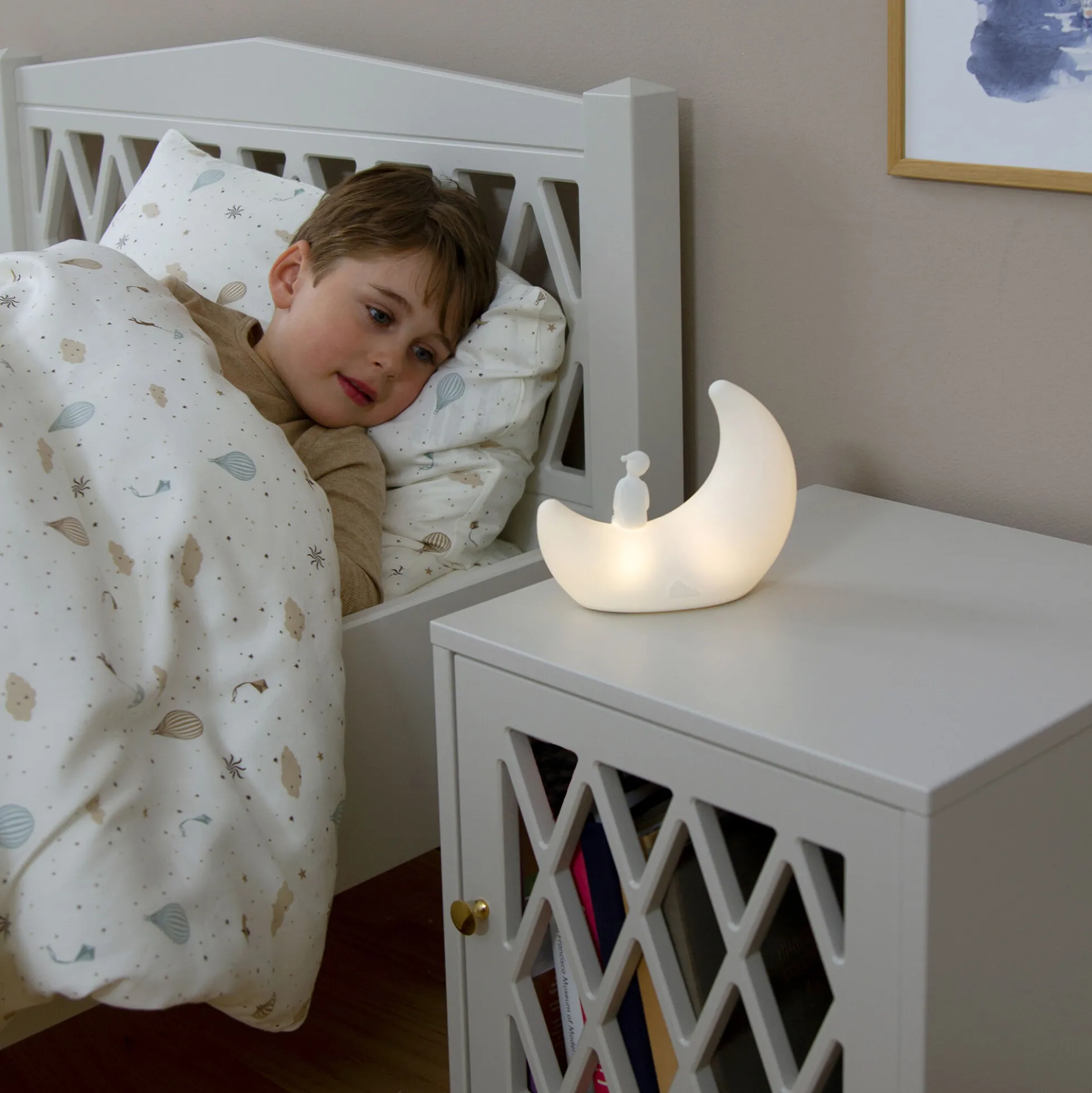 Måne natlampe, off-white