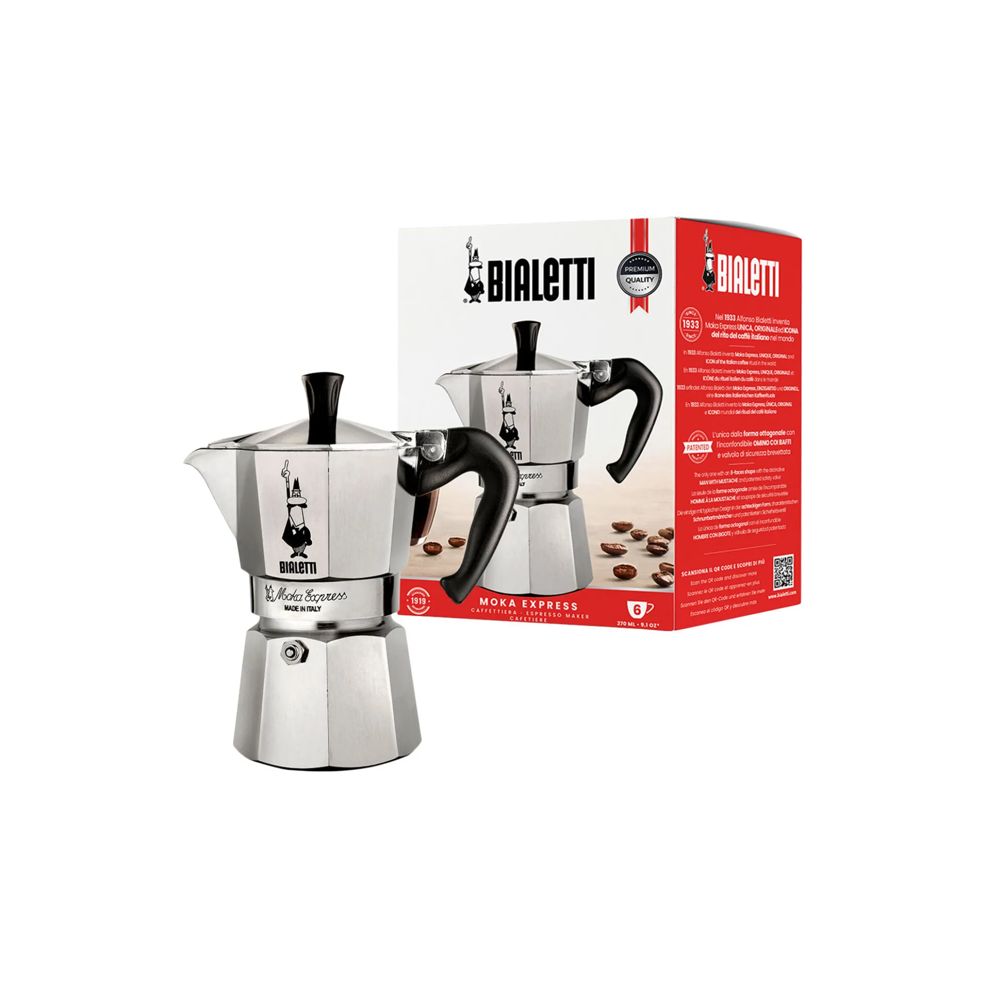 Moka Express espressokande, 6 kopper