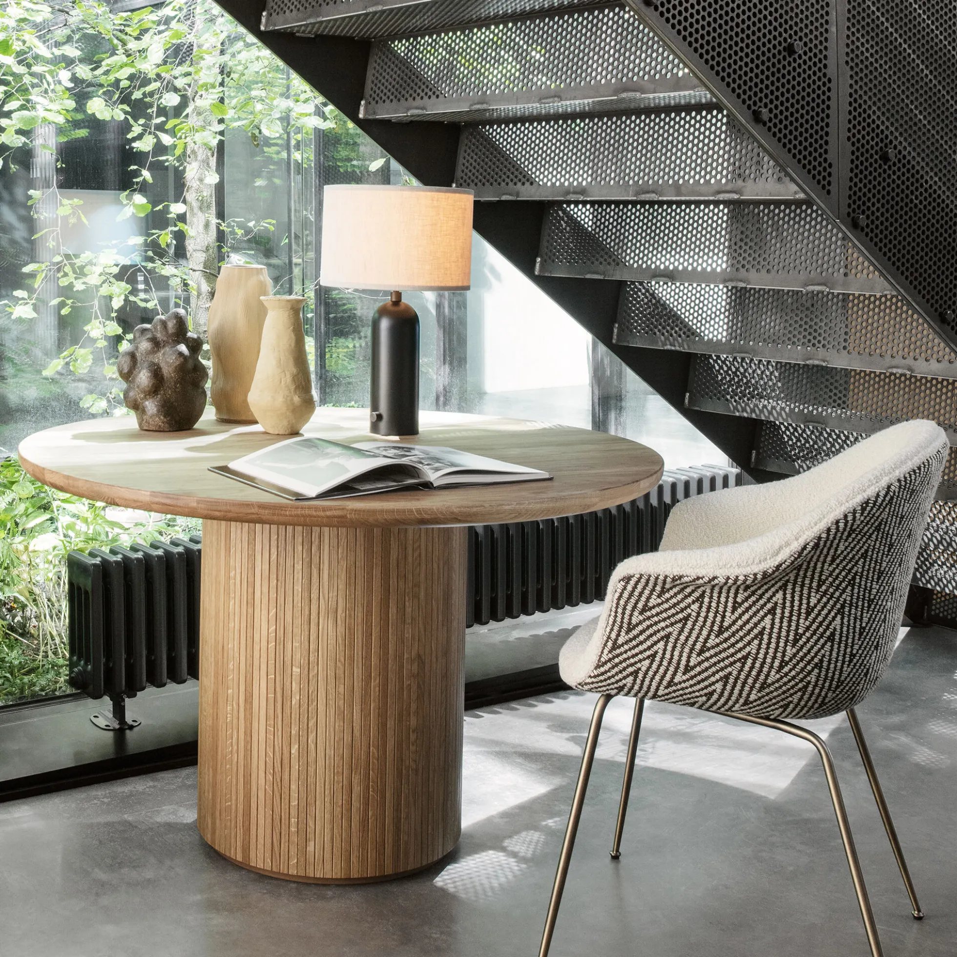 Moon Round Dining Table, oiled oak