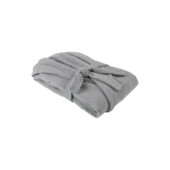 MOUNT EVEREST fleece bathrobe, light grey