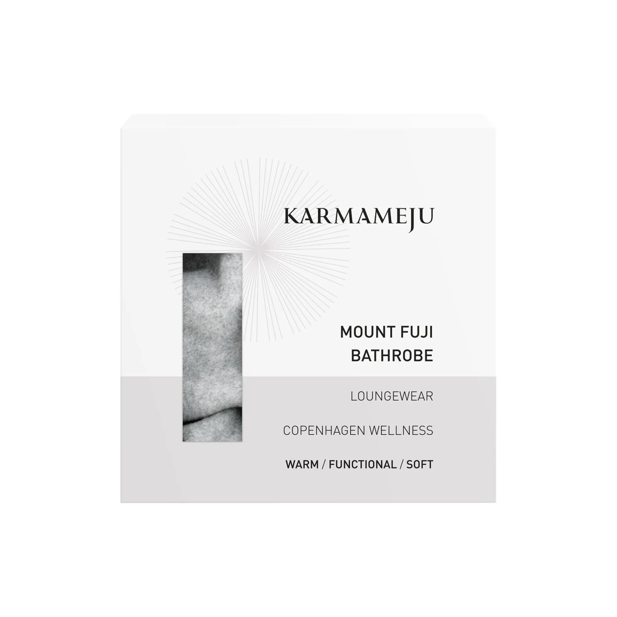 MOUNT FUJI fleece bathrobe, light grey