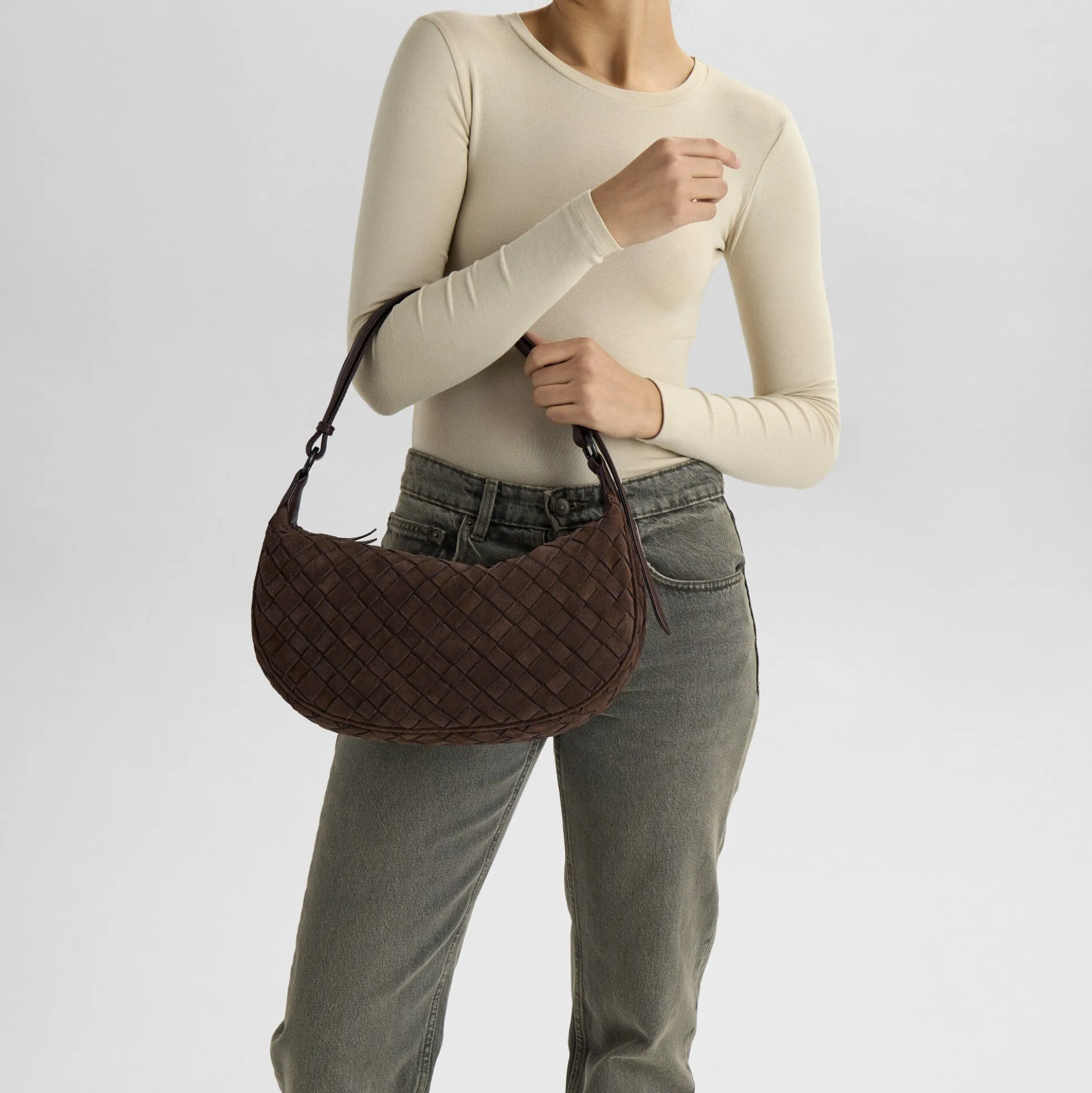 MuseMBG Bag Suede Weave, dark brown