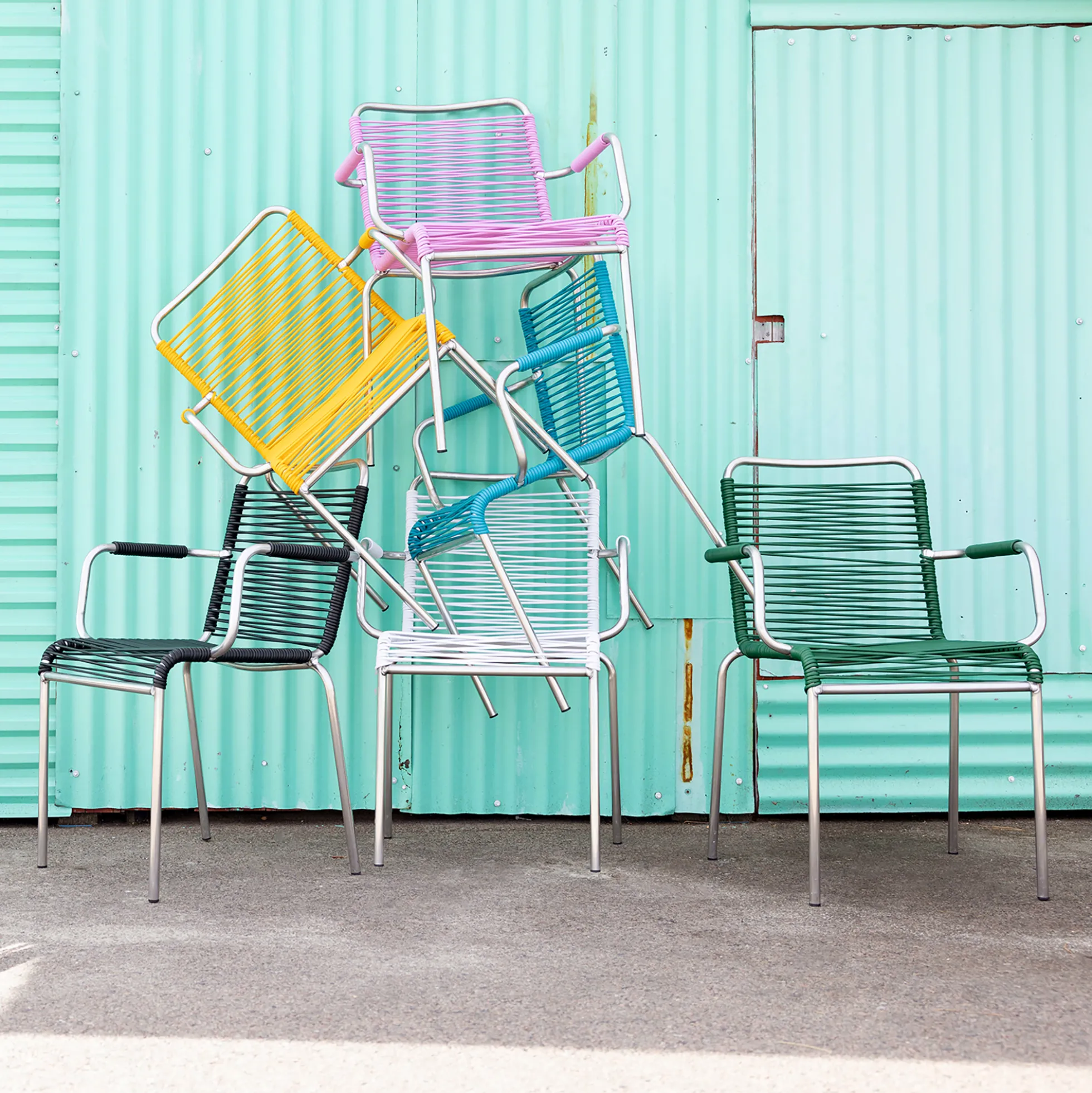 Mya Outdoor Chair with Armrests, orange