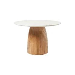 Nelly Round Dining Table, white marble